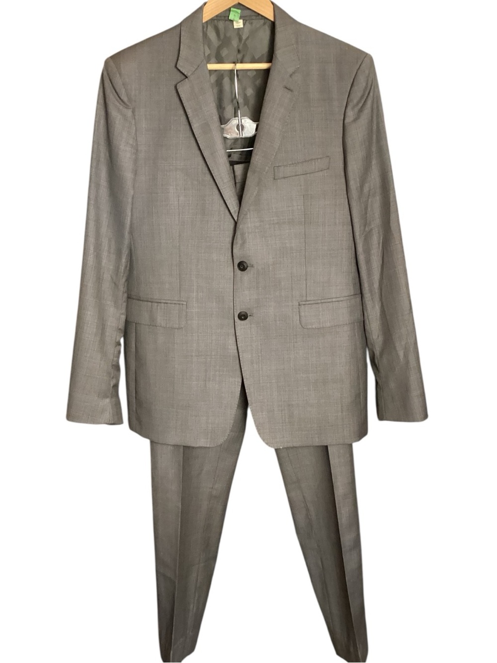 Burberry London Stirling Gray Plaid Wool Suit 54R